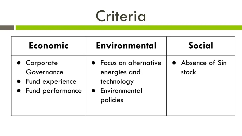 criteria