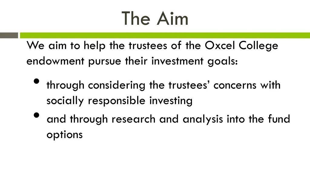 the aim