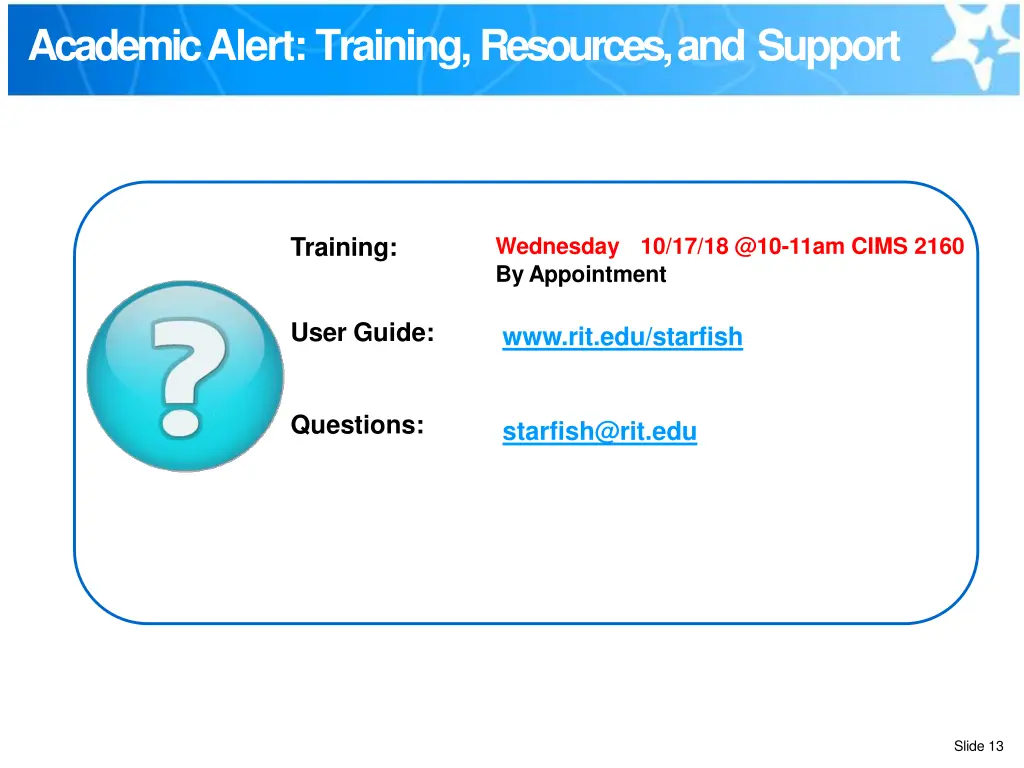 academic alert training resources and support