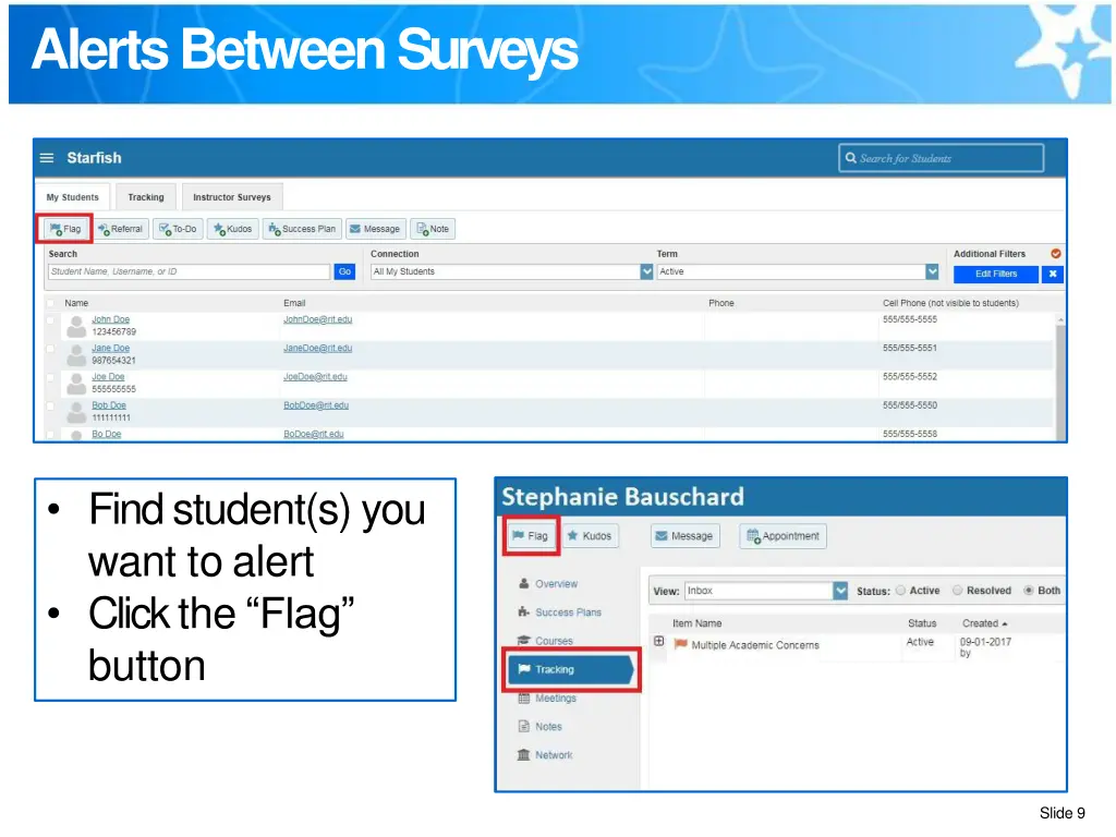 alerts betweensurveys