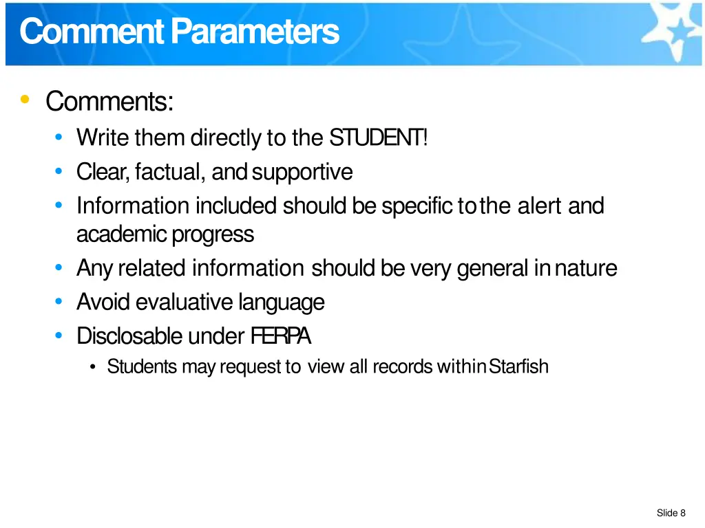 commentparameters