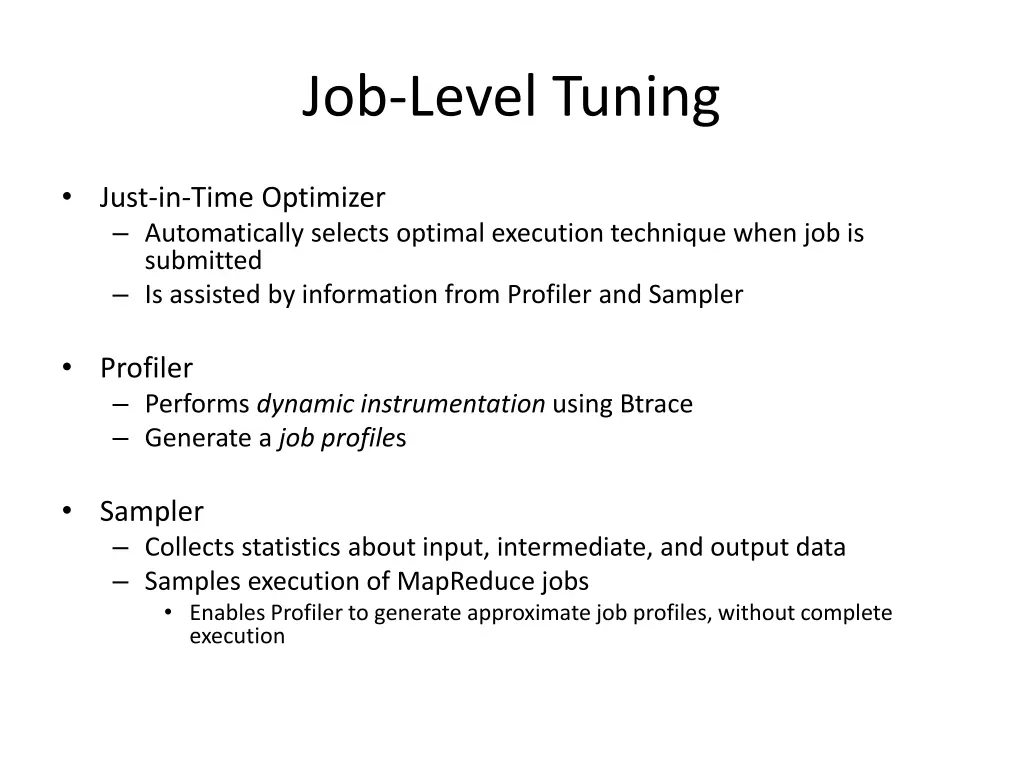 job level tuning 1
