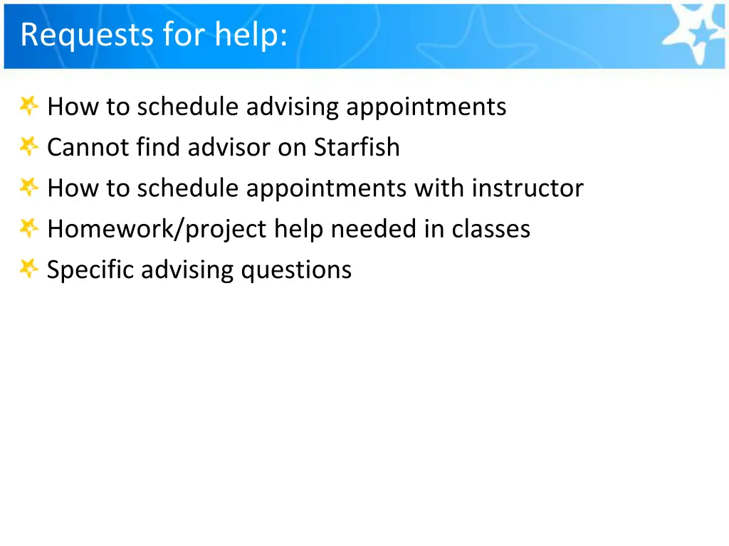 requests for help