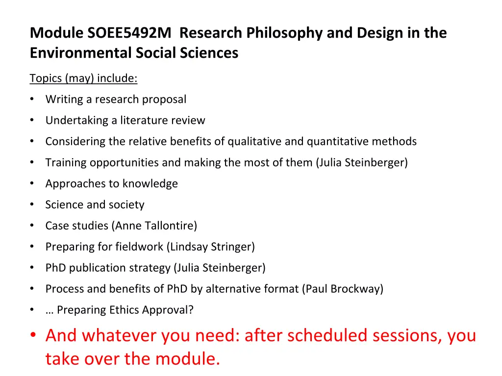 module soee5492m research philosophy and design