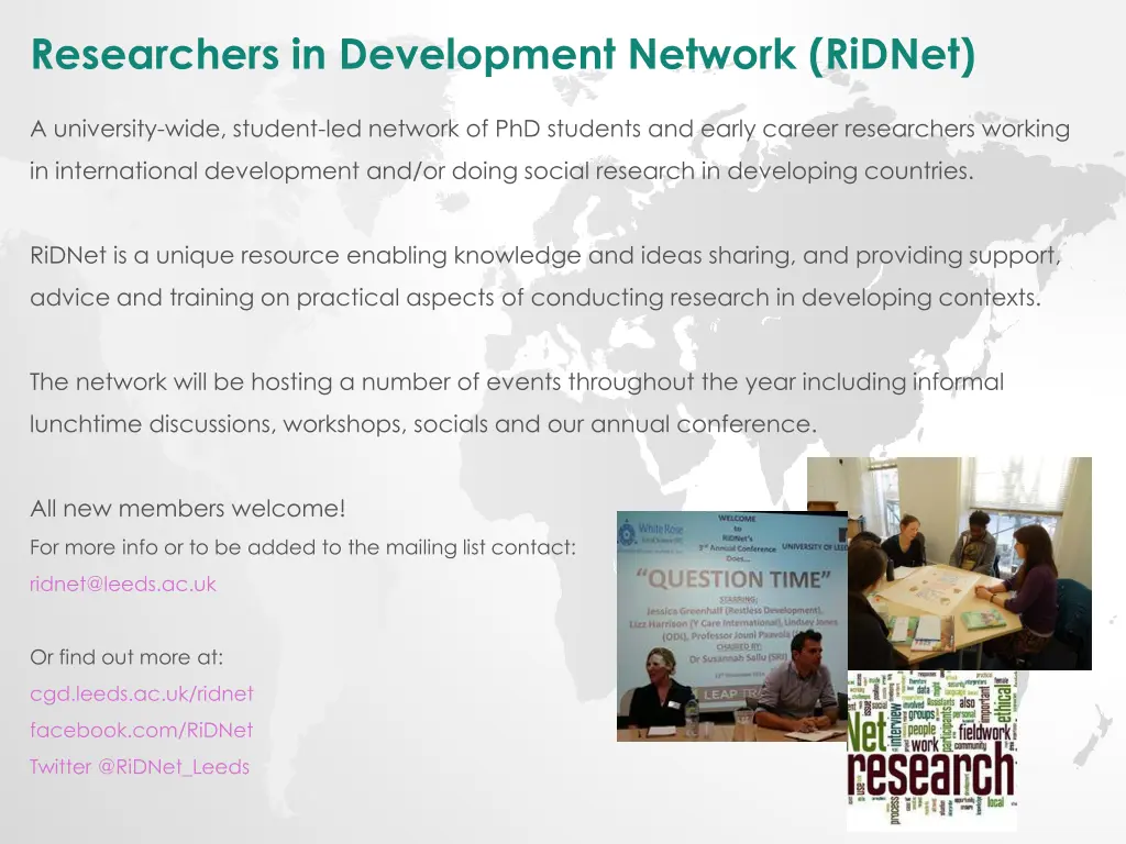 researchers in development network ridnet