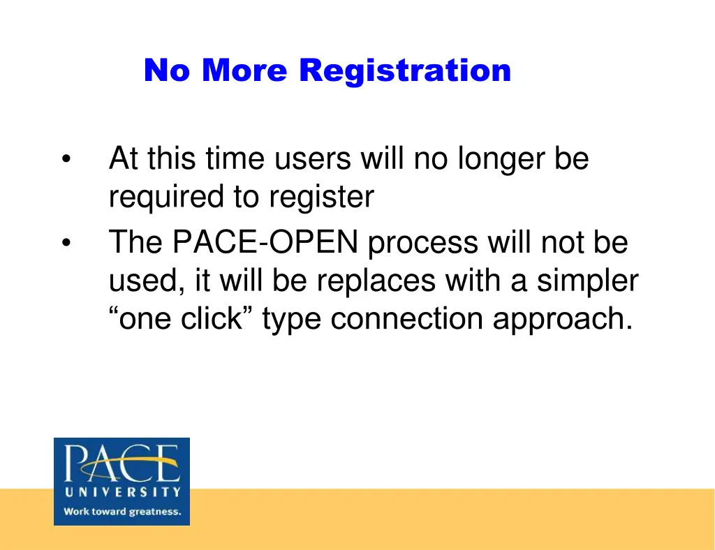 no more registration