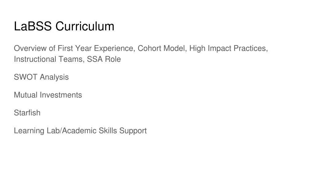 labss curriculum
