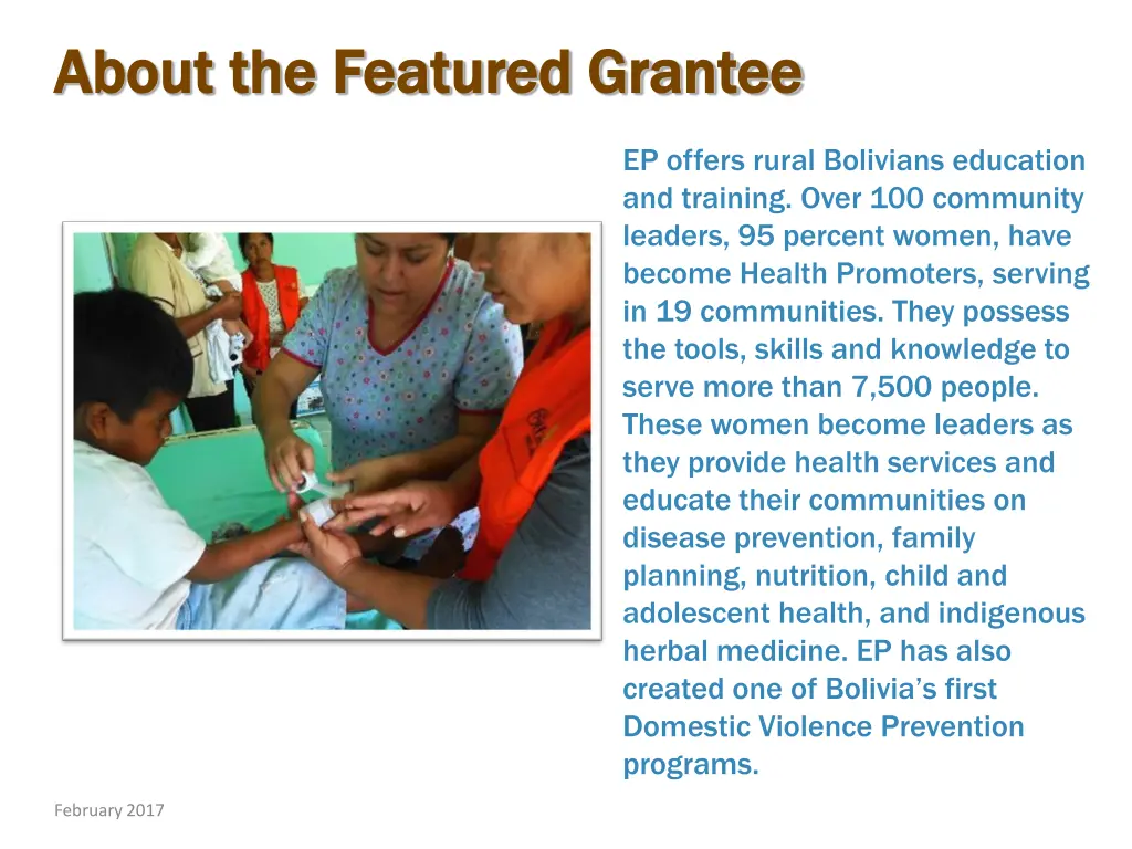 about the featured grantee about the featured 1