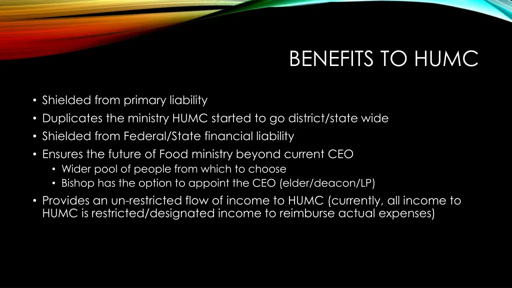benefits to humc