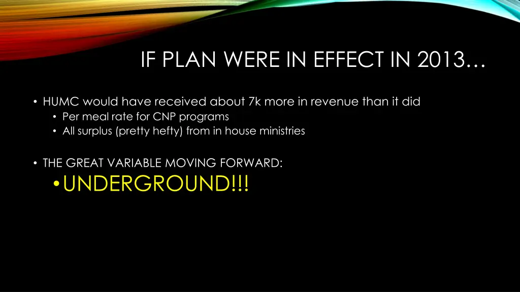 if plan were in effect in 2013