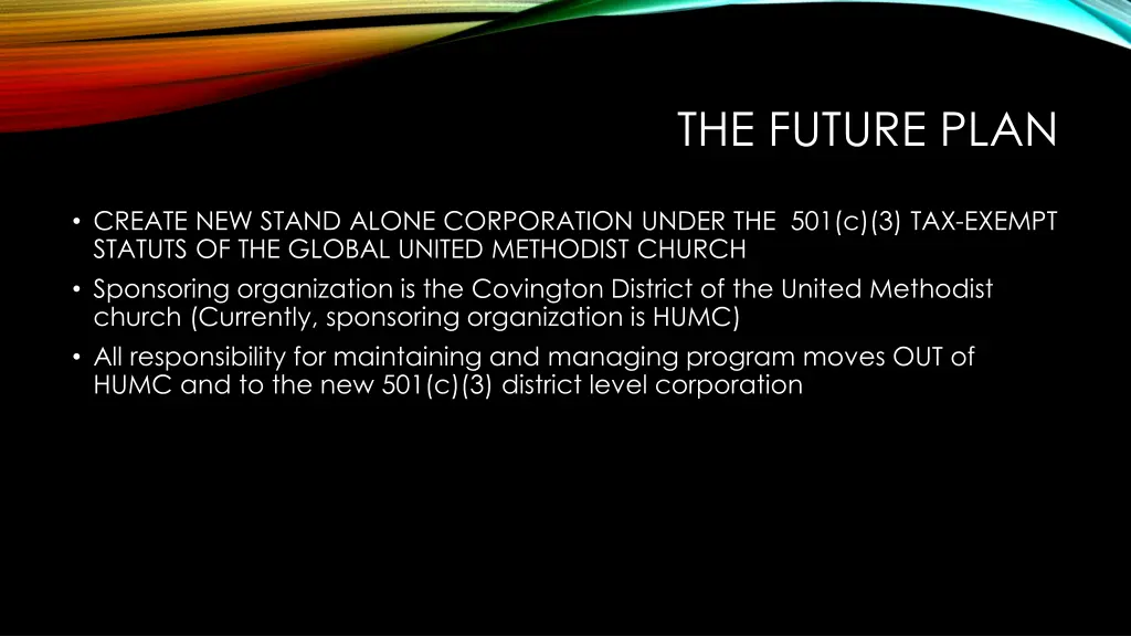 the future plan