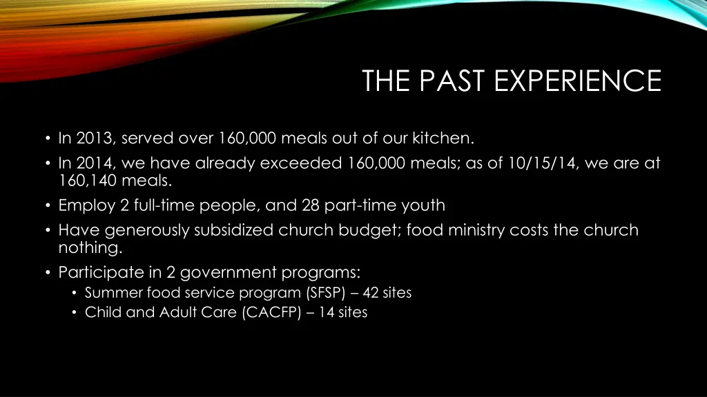 the past experience