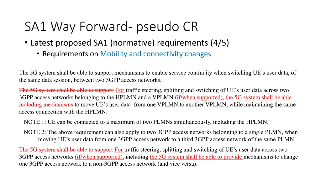 sa1 way forward pseudo cr latest proposed 2