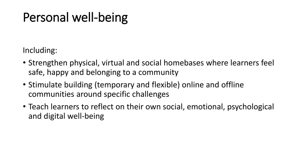 personal well personal well being
