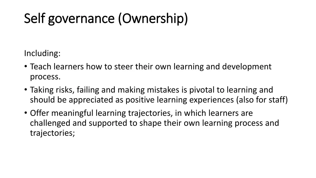 self governance ownership self governance