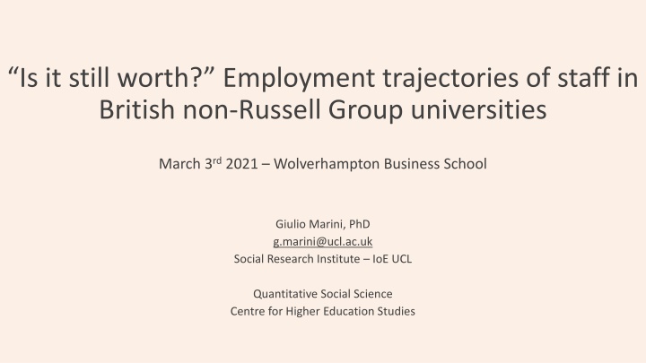 is it still worth employment trajectories