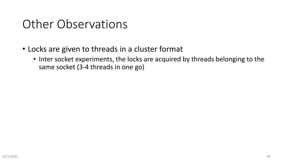 other observations