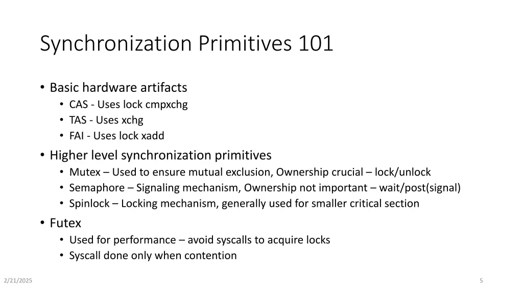 synchronization primitives 101