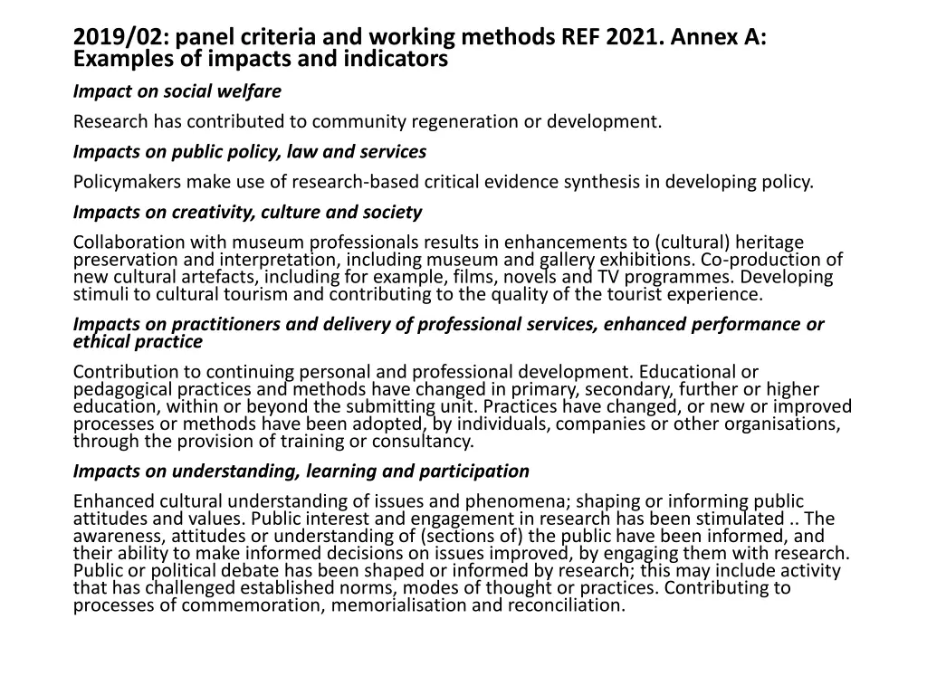 2019 02 panel criteria and working methods