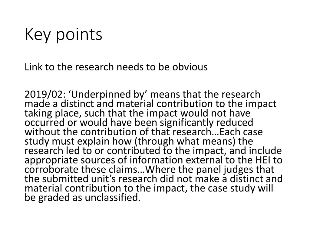 key points