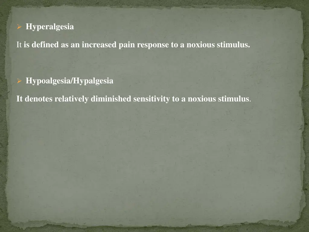hyperalgesia