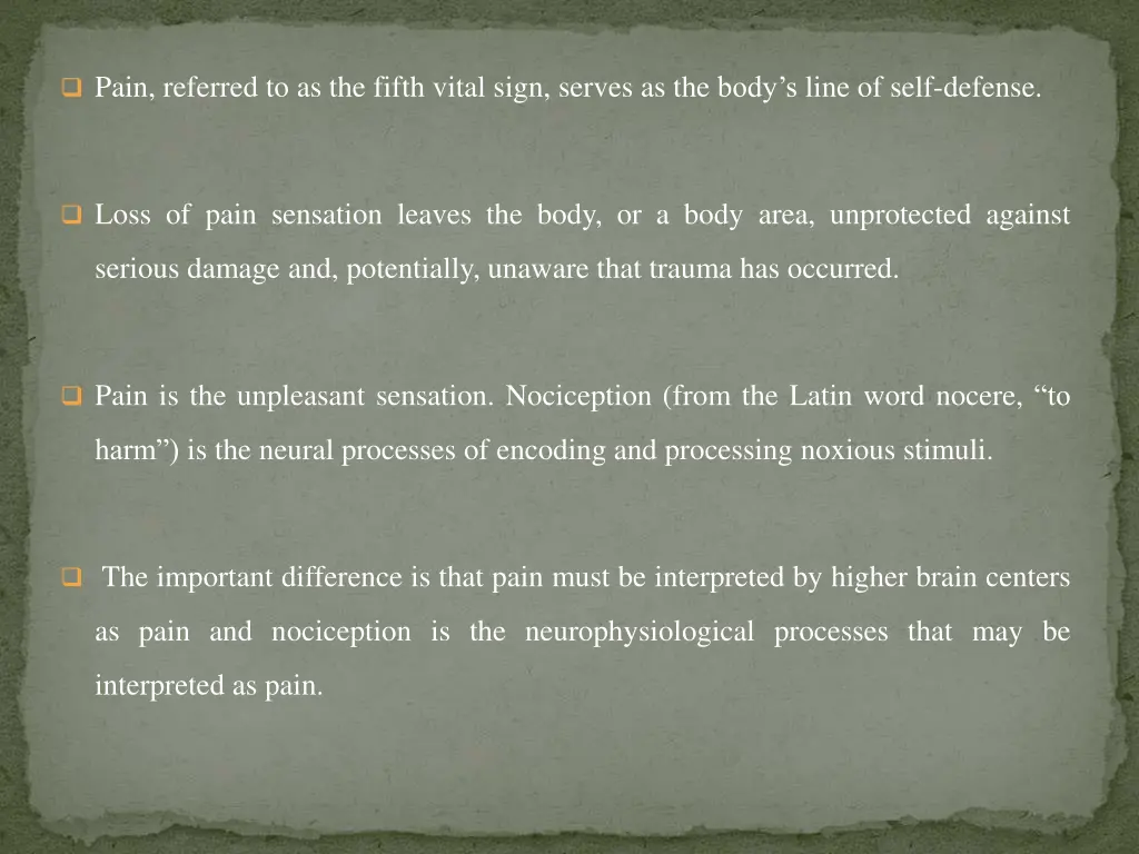 pain referred to as the fifth vital sign serves
