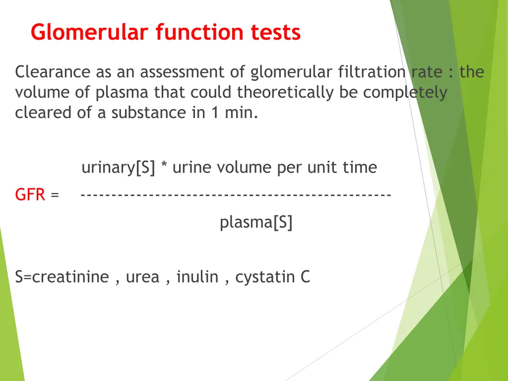 glomerular function tests 1