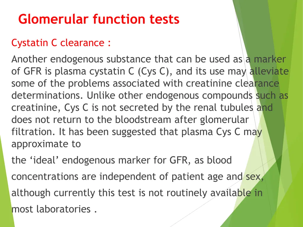 glomerular function tests 4