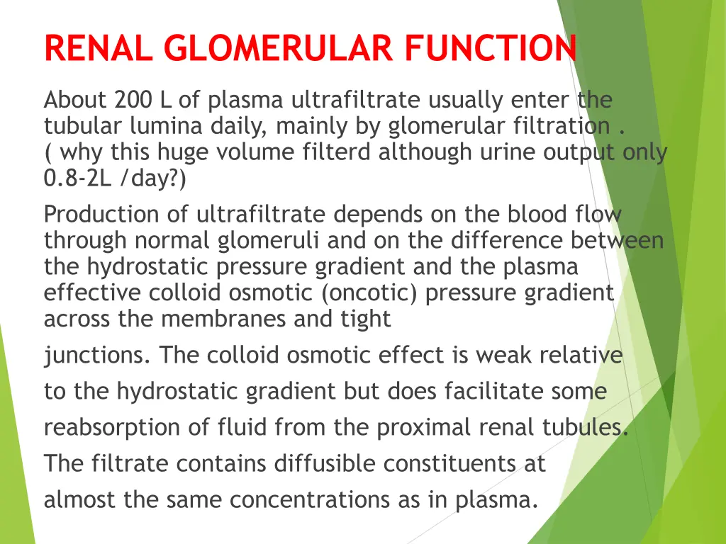 renal glomerular function