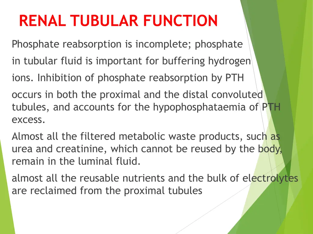 renal tubular function 1