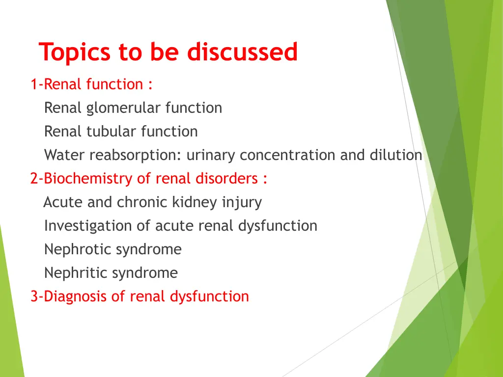 topics to be discussed