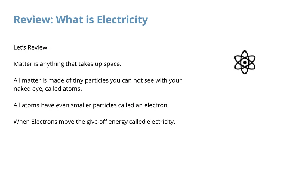 review what is electricity