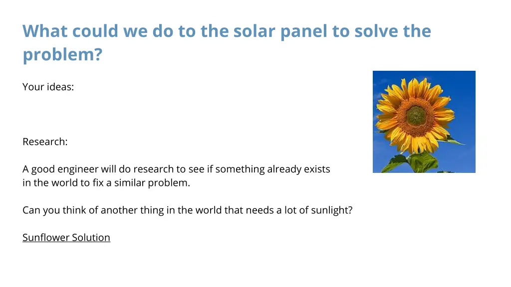 what could we do to the solar panel to solve