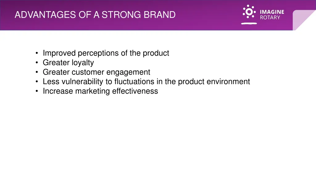 advantages of a strong brand