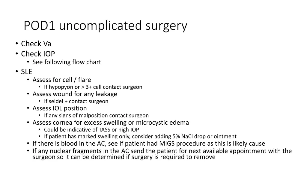 pod1 uncomplicated surgery