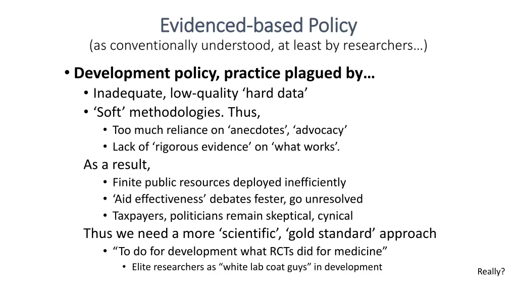 evidenced evidenced based policy based policy