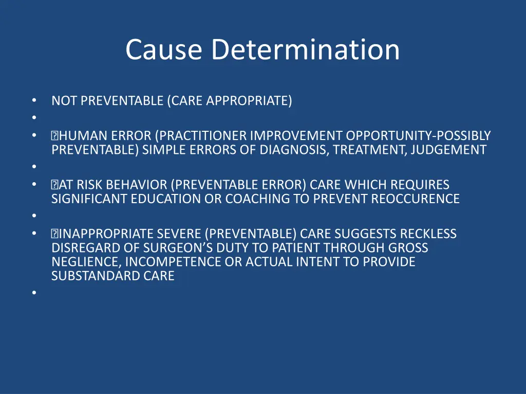 cause determination
