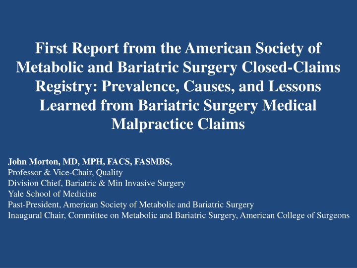first report from the american society