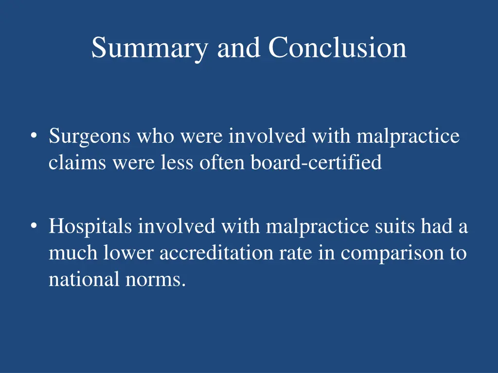 summary and conclusion 1