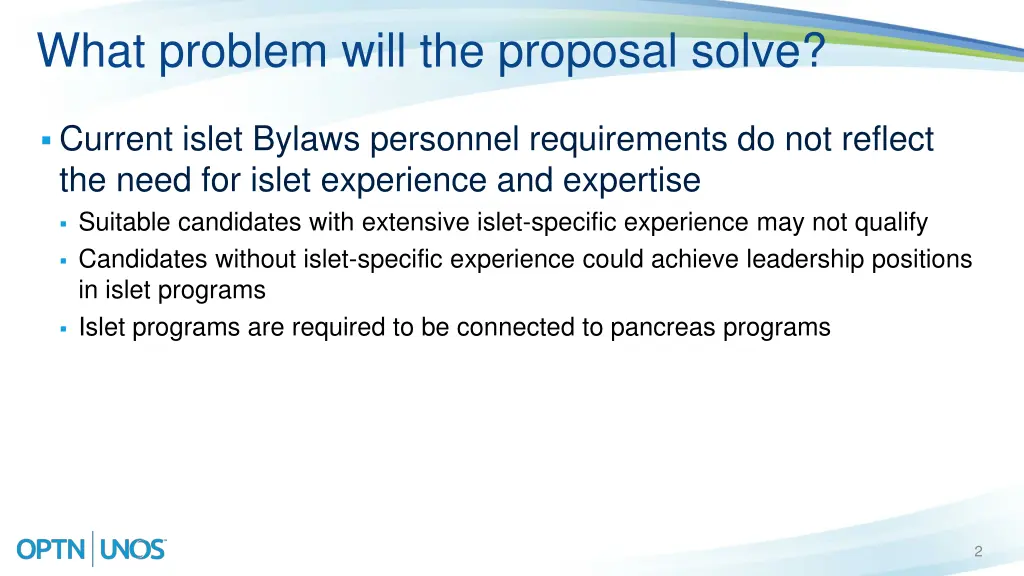 what problem will the proposal solve