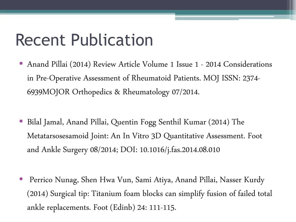 recent publication