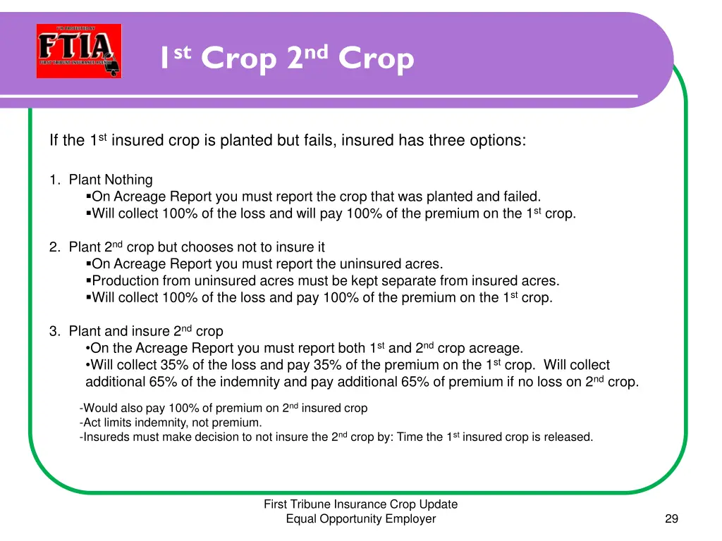 1 st crop 2 nd crop