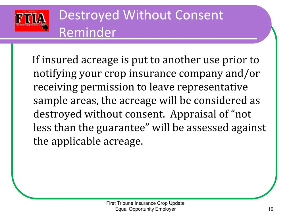 destroyed without consent reminder