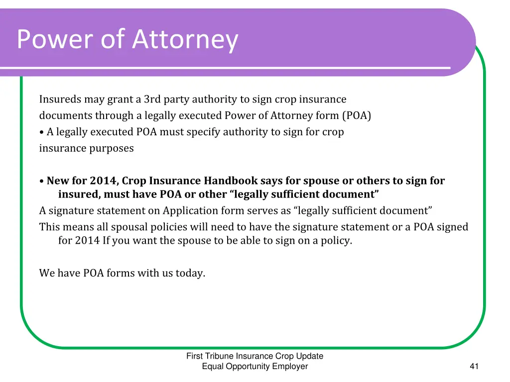 power of attorney