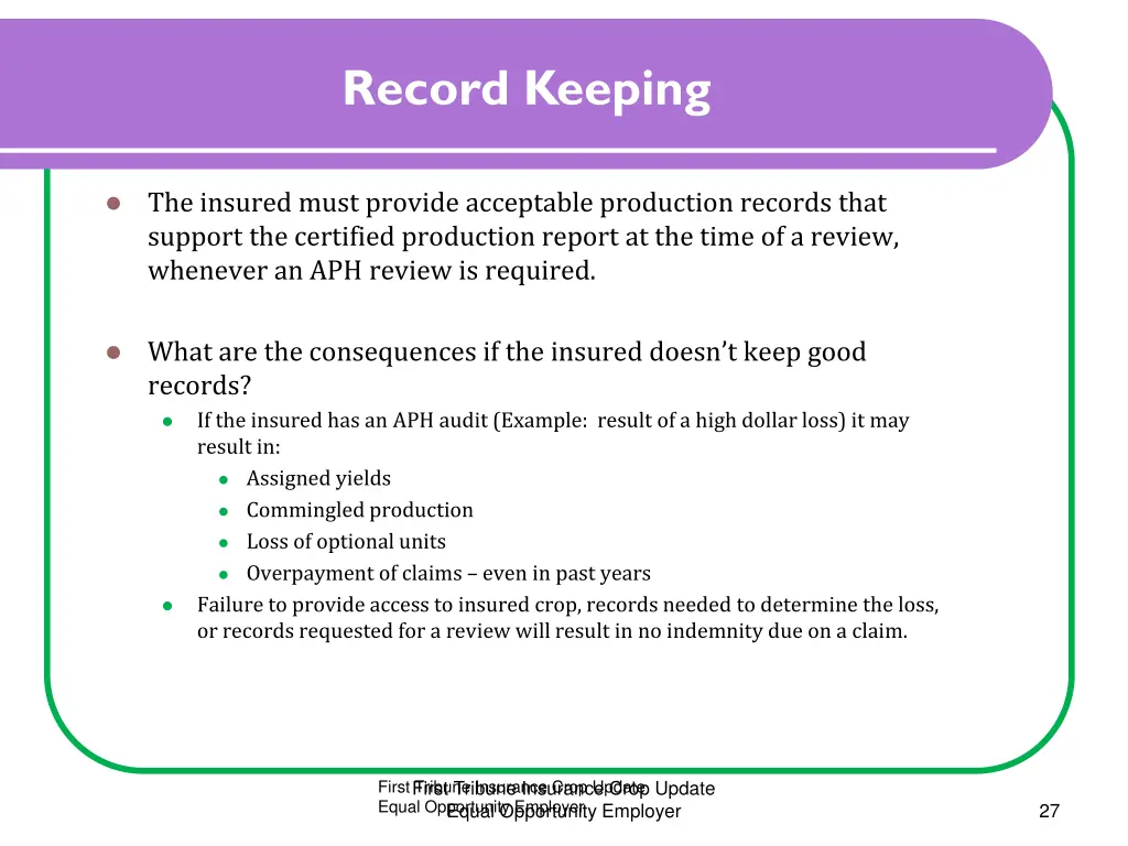 record keeping