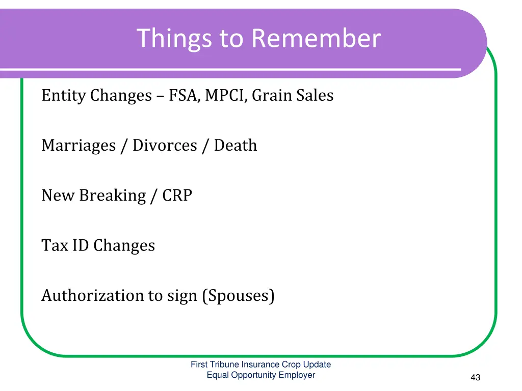 things to remember