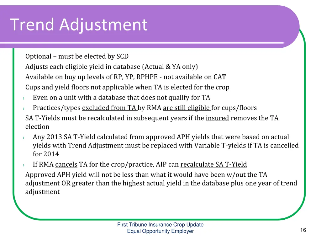 trend adjustment