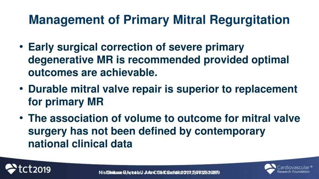 management of primary mitral regurgitation