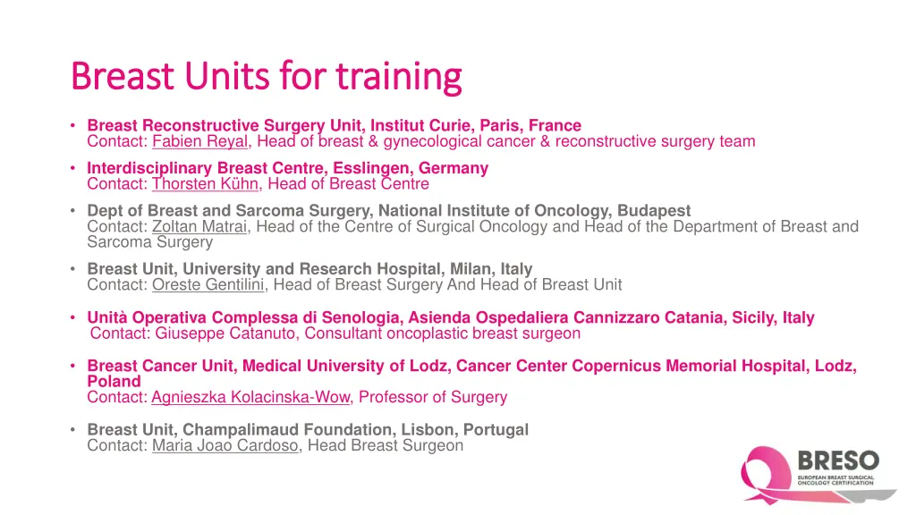 breast units for training breast units