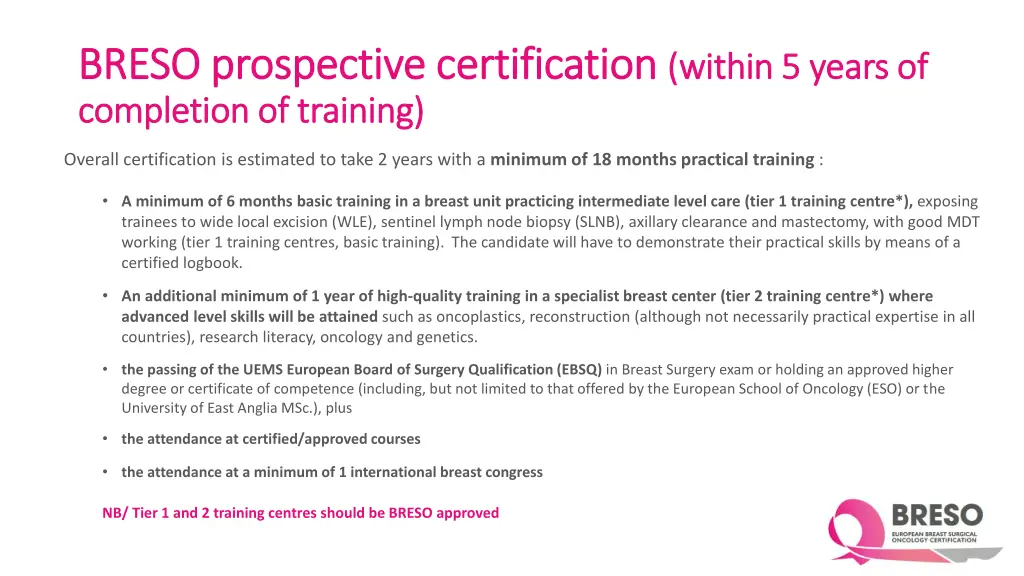 breso prospective certification breso prospective